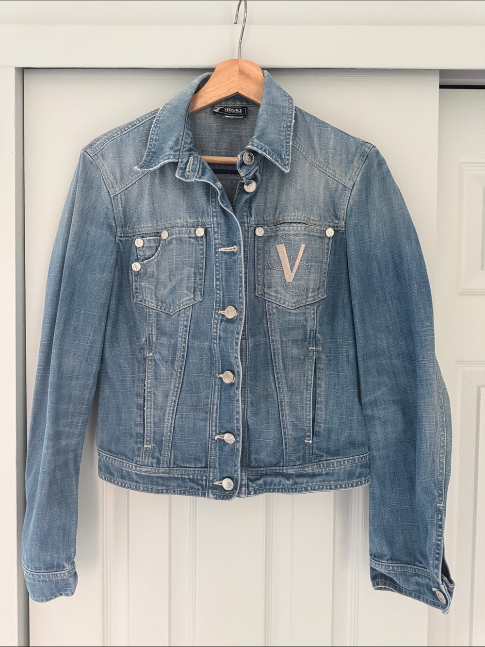 Versace Jeans Couture Women’s Denim Jacket Light Blue Size EU M